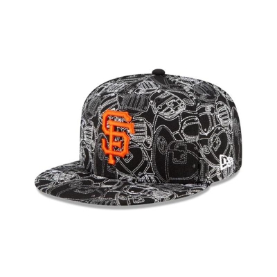 Black San Francisco Giants Hat - New Era MLB Caps Chaos 59FIFTY Fitted Caps USA1640925